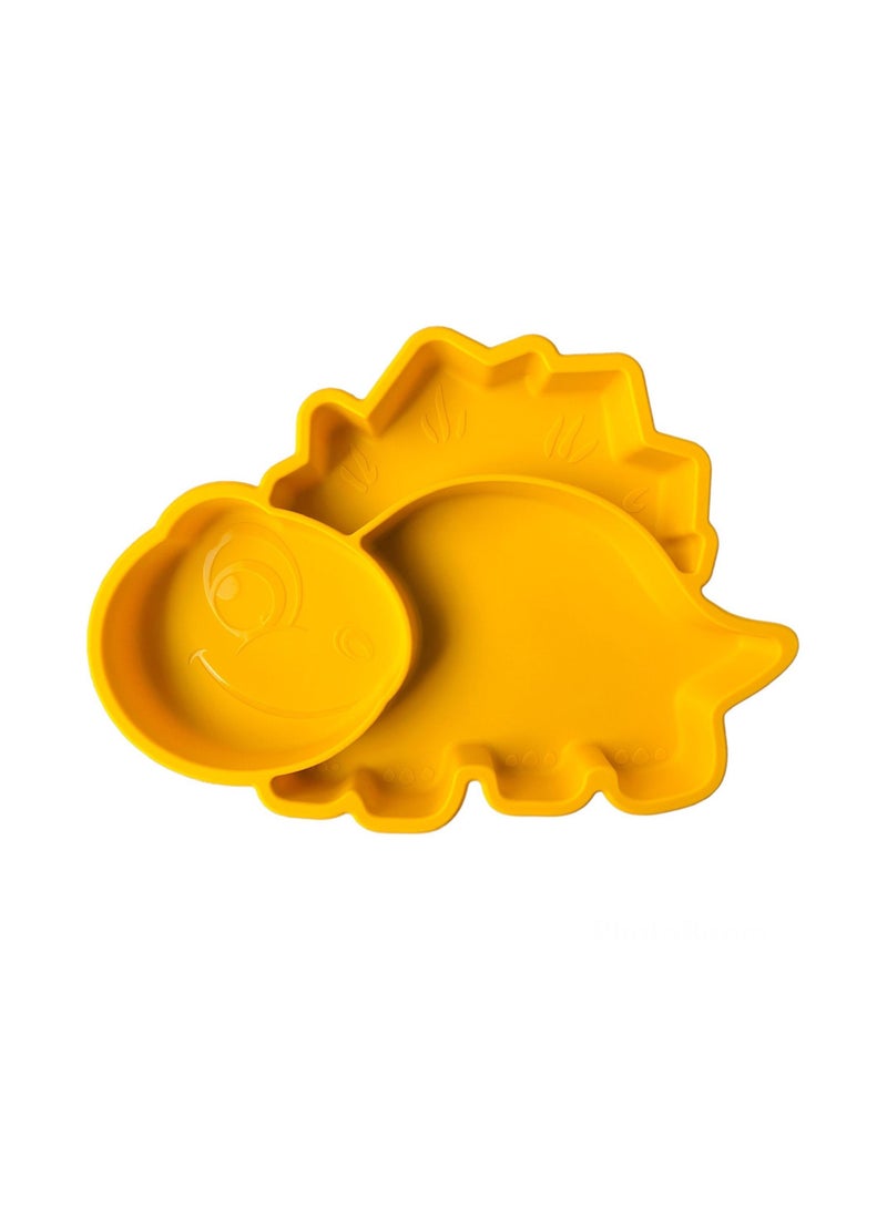 هايلاند طبق تغذية للأطفال من السيليكون بتصميم ديناصور أصفر - Image 1