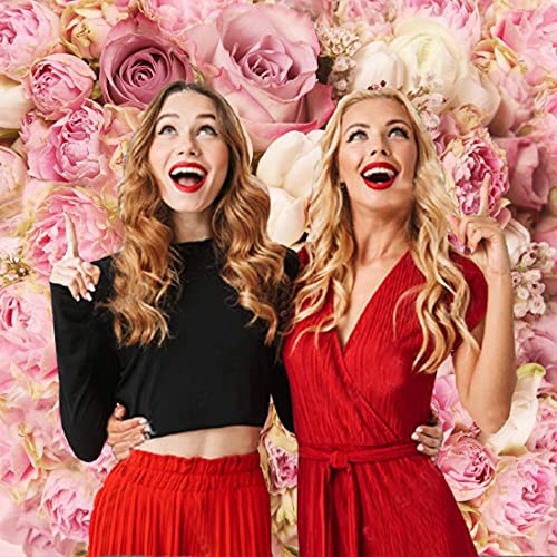WOLADA Flower Wall Backdrop Pink Floral Photography Backdrop Romantic Roses Background Ideal for Wedding Bridal Shower Valentine's Day Portrait Photo Shoots Feminine Studio Props 10x10FT 9604 - Image 5