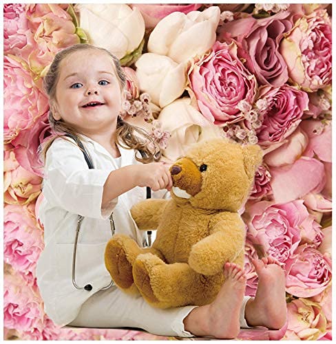 WOLADA Flower Wall Backdrop Pink Floral Photography Backdrop Romantic Roses Background Ideal for Wedding Bridal Shower Valentine's Day Portrait Photo Shoots Feminine Studio Props 10x10FT 9604 - Image 4