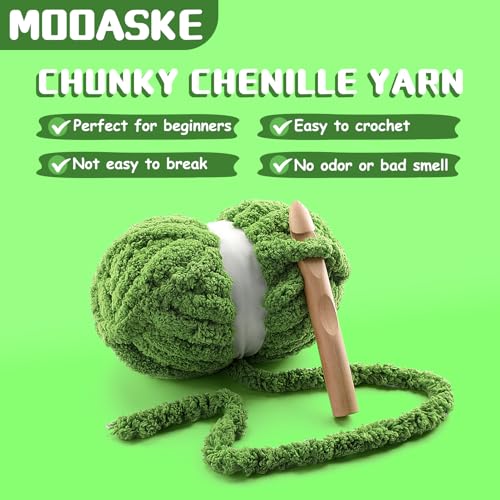 Mooaske 8 Pcs Chunky Yarn for Hand Knitting - Chunky Chenille Yarn for Crocheting - Fluffy Yarn for Crochet - Jumbo Yarn for Hand Knitting 25 yds 7.7 oz of Super Bulky Yarn (Black-White-Blue) - Image 2