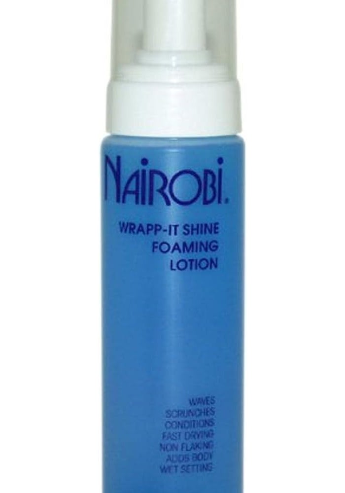 Nairobi Wrapp-It Shine Foaming Lotion, 8 Ounce - Fast Drying Hair Styling Foam