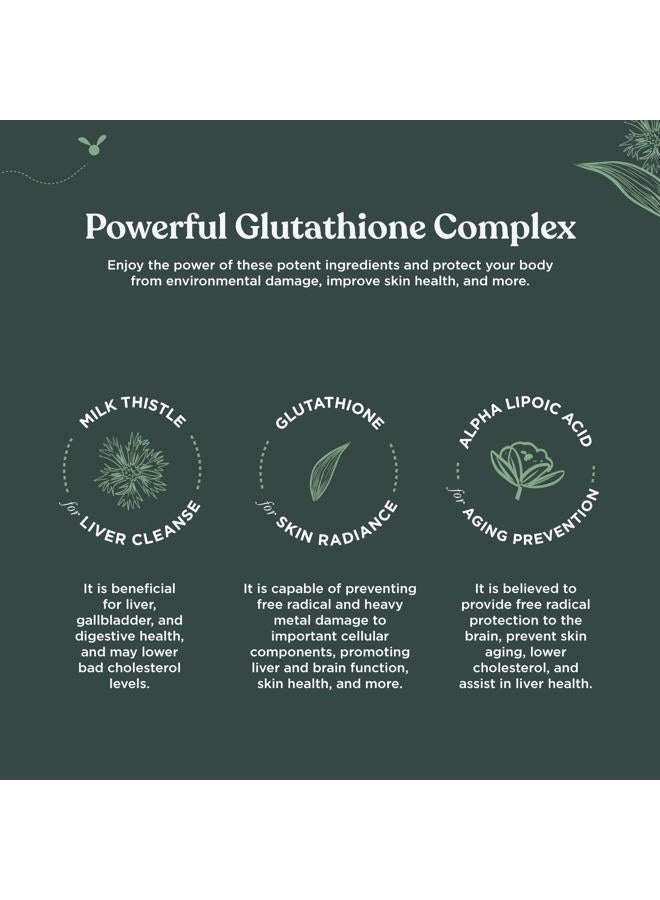 Nature Bound Pure Glutathione Supplement 500 mg GSH - Pure Skin Whitening Pills Natural Antioxidant with Milk Thistle Extract Silymarin Liver Health Alpha Lipoic Acid Amino - 30 Veg Capsules by Nature Bound - Image 5