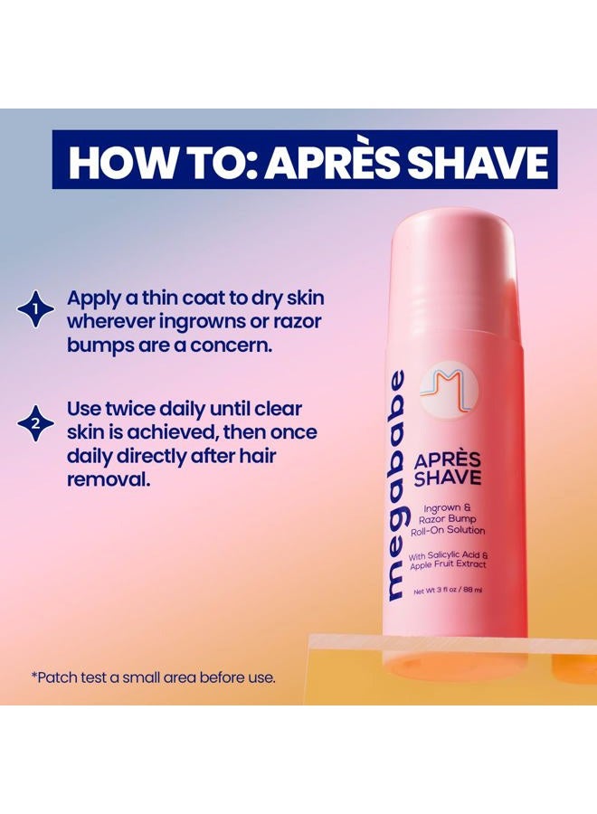 Megababe بعد الحلاقة | علاج رول أون للشعر الناشئ ونتوءات الحلاقة للنساء | البيكيني، الإبطين والساقين (3.0 أونصة سائلة) - Image 5