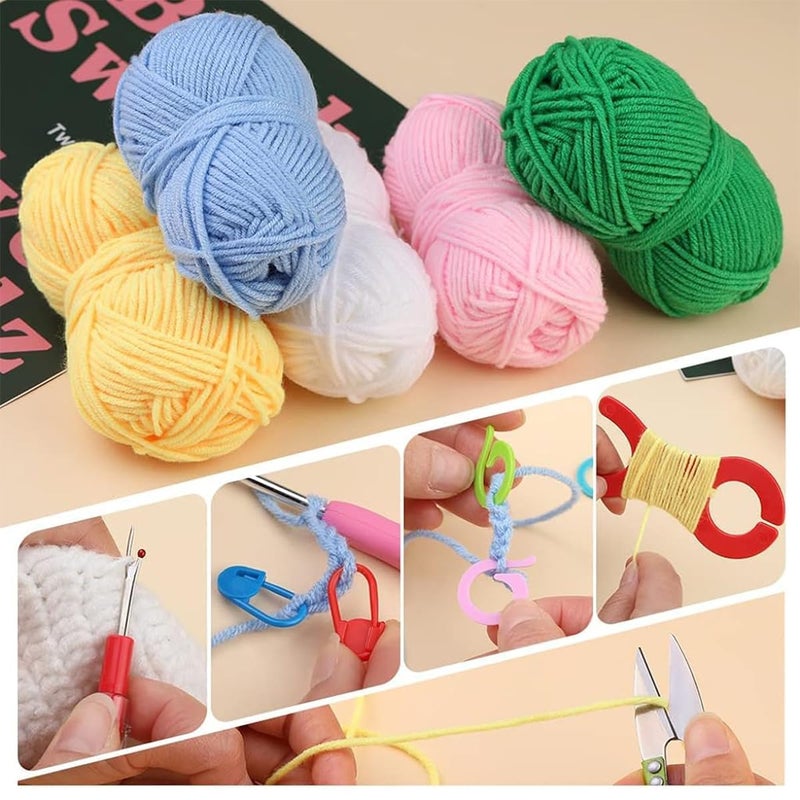 WebWares Crochet Kit Set| Crochet Knitting Needle Kit with Carry Bag| DIY Crochet Needle Kit with Tools & Knitting Accessories Comprehensive Crochet Kit for Beginners Crochet Yarn for Adults| - Image 3