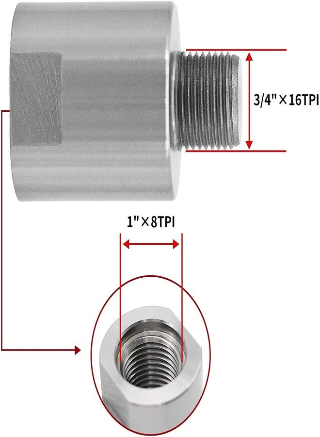 AI Wood Lathe Chuck Spindle Adapter, Woodworking Turning Headstock Thread Accessories Tools 3/4" x 16tpi to 1" x 8tpi - Image 3