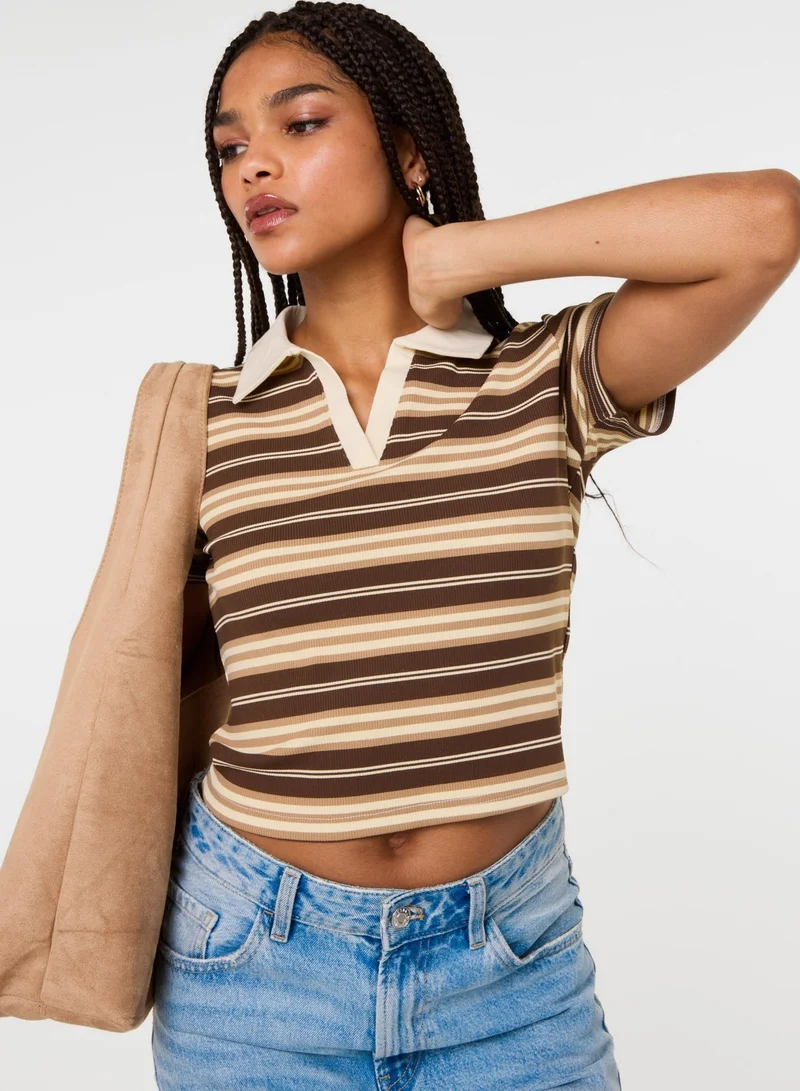 Pink Vanilla Short Sleeve Rugby Top