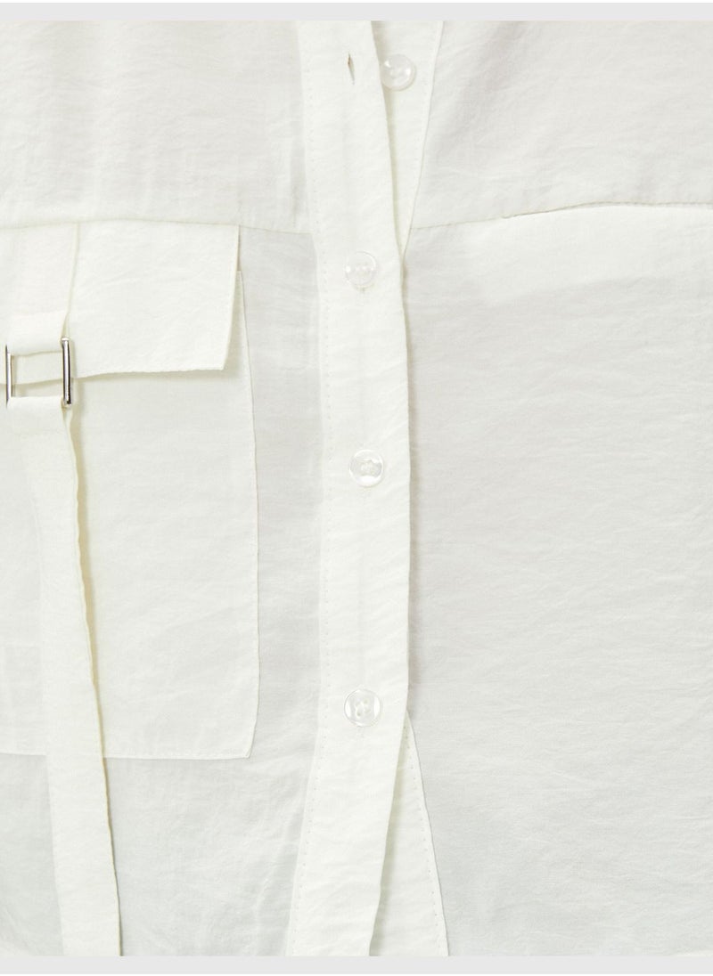 KOTON - Modal Mix Pocket Crop Shirt - Image 1