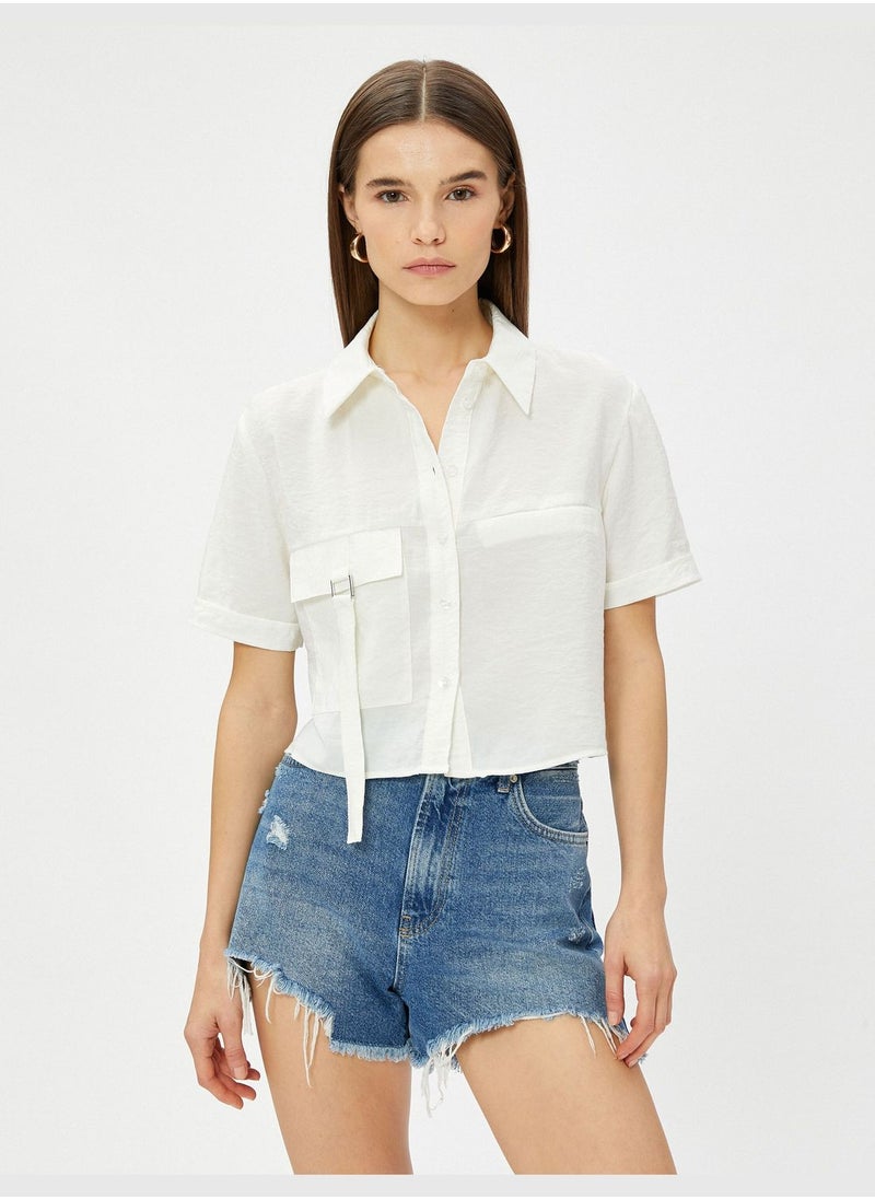 KOTON - Modal Mix Pocket Crop Shirt - Image 1