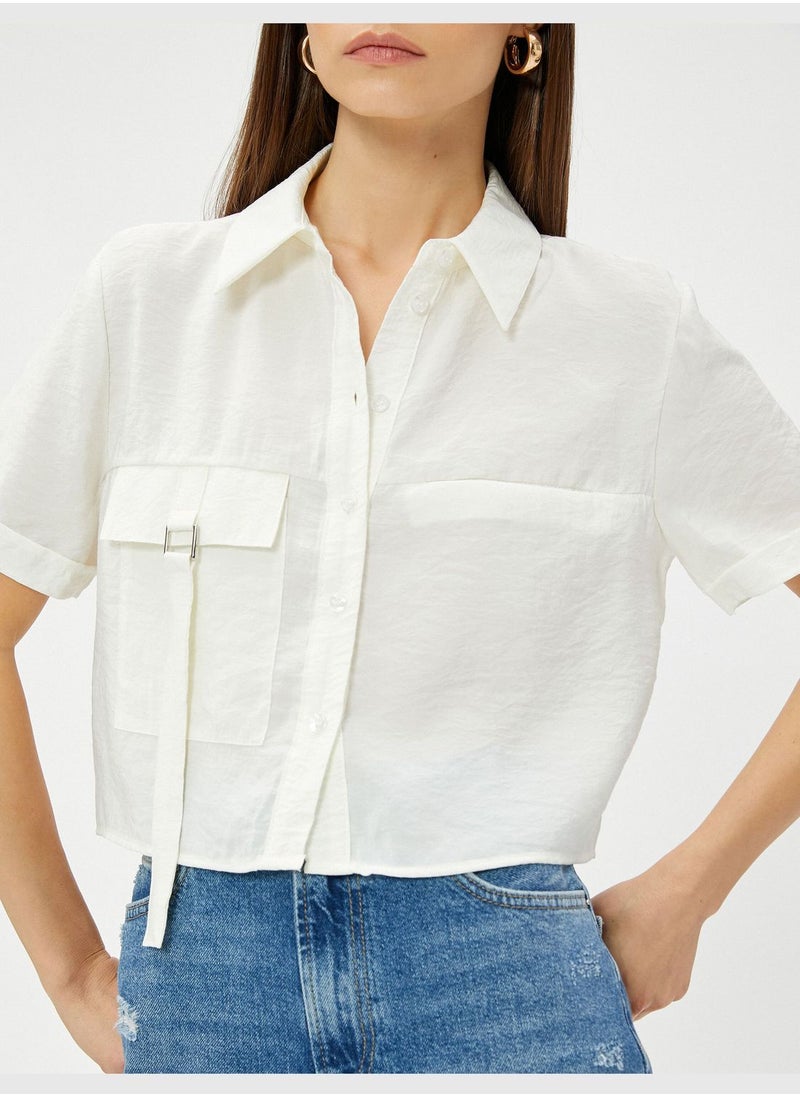 KOTON - Modal Mix Pocket Crop Shirt - Image 1