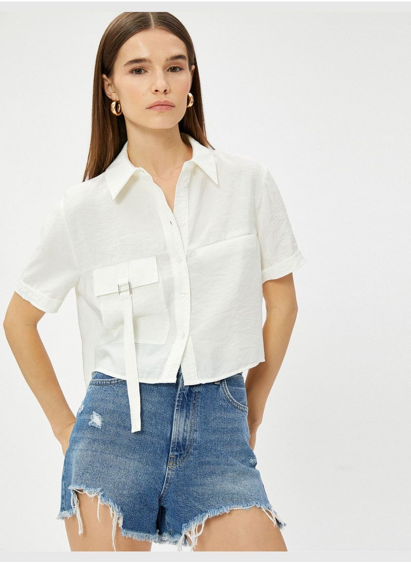 KOTON - Modal Mix Pocket Crop Shirt - Image 1