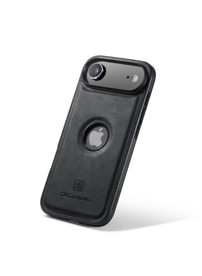 ديجمينغ جراب حماية خلفي جلد صناعي مع فتحة شعار مضاد للصدمات متوافق مع   Iphone 17 Air (اسود) - Image 1