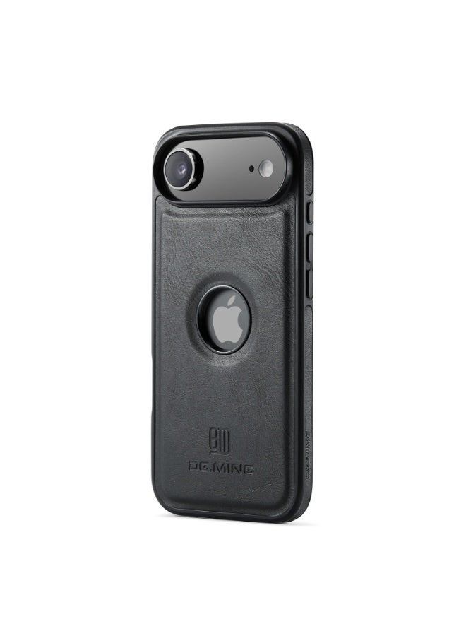 ديجمينغ جراب حماية خلفي جلد صناعي مع فتحة شعار مضاد للصدمات متوافق مع   Iphone 17 Air (اسود) - Image 5