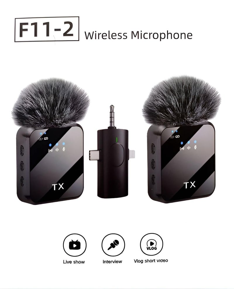 VRJTEC 3-in-1 Wireless Microphone | Mic for iPhone, Android & Camera | LED Display, 164ft Range, Noise Reduction, Mute & Reverb | Perfect for YouTube, Live Streaming & Vlogging – Black - Image 3