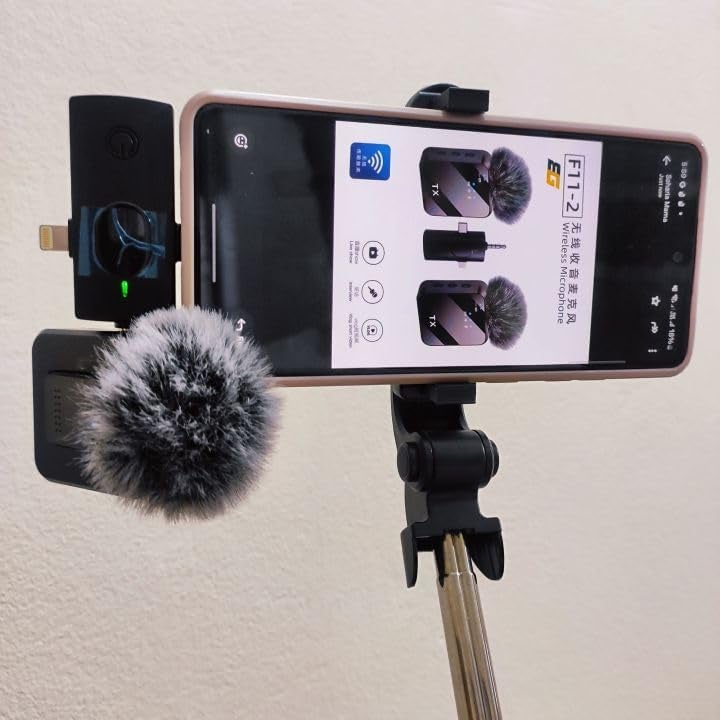 VRJTEC 3-in-1 Wireless Microphone | Mic for iPhone, Android & Camera | LED Display, 164ft Range, Noise Reduction, Mute & Reverb | Perfect for YouTube, Live Streaming & Vlogging – Black - Image 4