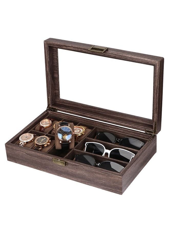 9-Slot Watch Glasses Box Watch Case Jewelry Box Gift Holder Jewelry Display Box Case Drawer Sunglasses Storage Earrings Storage Organizer for Men (Brown) - pzsku/ZFC236BBE35099C15EBF4Z/45/_/1688375027/2c67b8df-50c2-4ee6-8a4f-f9a8f13d4572