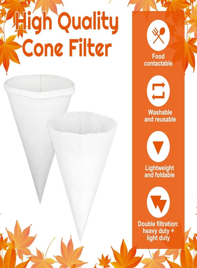 Hlimior 12 Pcs Maple Syrup Filter Set Includes 9.4 Inch Deep Stainless Steel Fryer Oil Filter Stand 1 Heavy Duty Maple Syrup Filter 10 Pre Filters Cones for Maple Syrup Making Supplies - Image 4