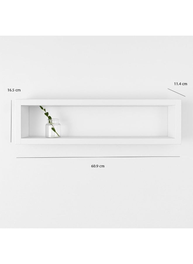 Horoof Home Horoof Home® Floating Rectangle Wall Shelf – Rustic Wooden Bathroom & Kitchen Storage  - Image 3