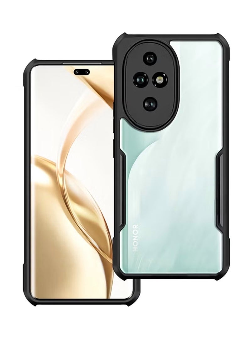 Xundo Clear Case for Honor 200 Pro | Premium Rugged | Durable Shock-absorbing Frame | Black Border | Thermoplastic Polyurethane | Airbag Anti-drop Protection - Clear - Image 1