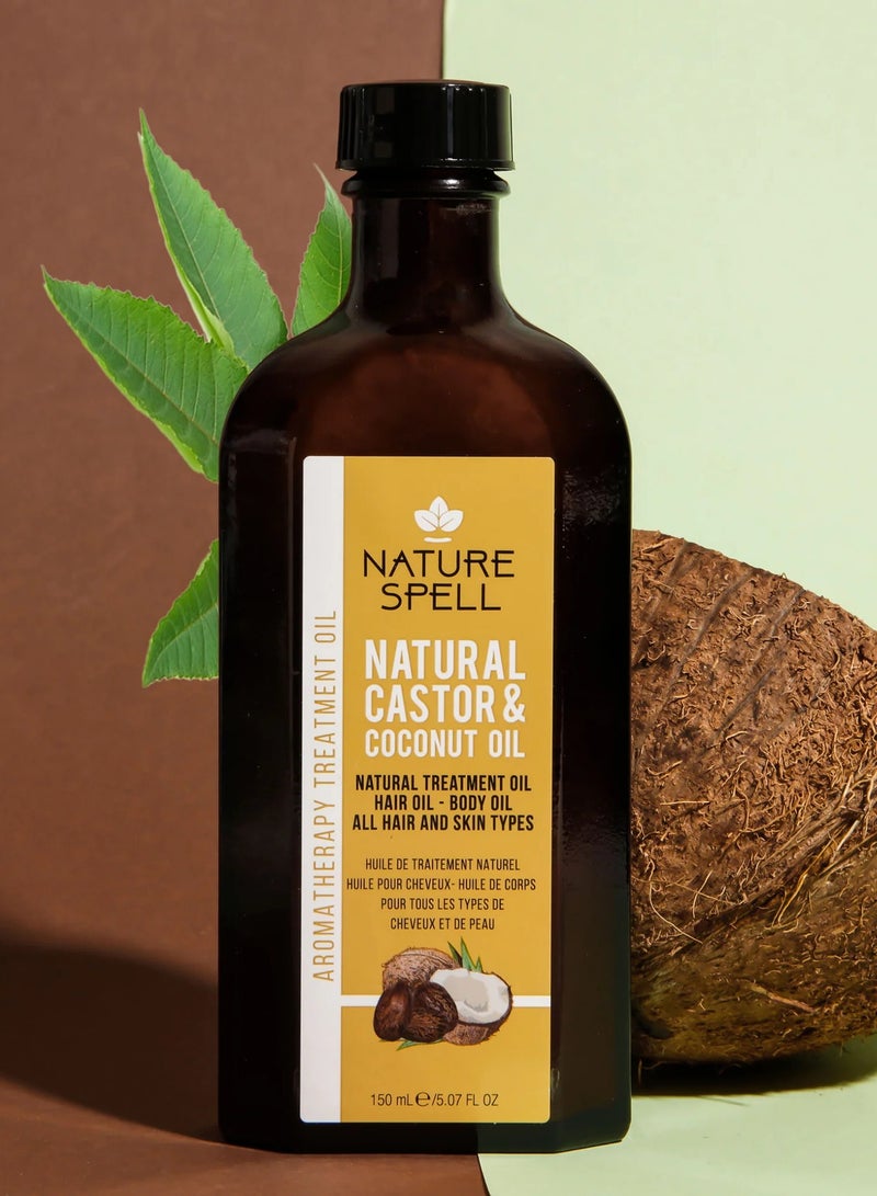 نايتشر سبيل زيت الخروع وجوز الهند من Nature Spell – لنمو الشعر والرموش والحواجب والعناية بالبشرة – 150 مل - Image 3