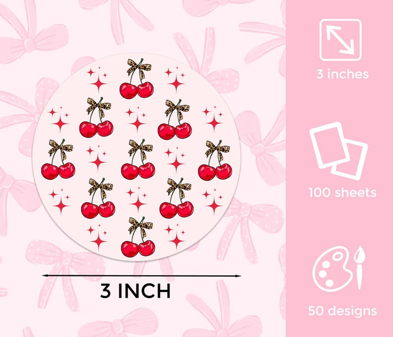 MUBYOK M506 3inch 100pcs Car Freshies Cardstock Cutouts Round for Circles Silicone Molds & Aroma Beads Accessories Supplies, Funny Quote, Western, Mama,Pink bow,Drive - Image 2