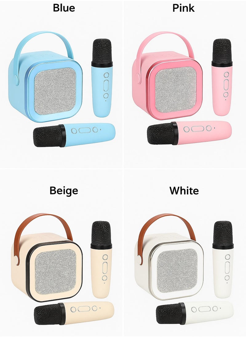 LIVVY Mini Karaoke Machine The Color of the Product Will Be a Surprise, for Kids Girls, Birthday Gift Toys for Ages 4-8, Portable Speaker with 2 Wireless Microphones for Singing Parties and Outdoor Play  - Image 2