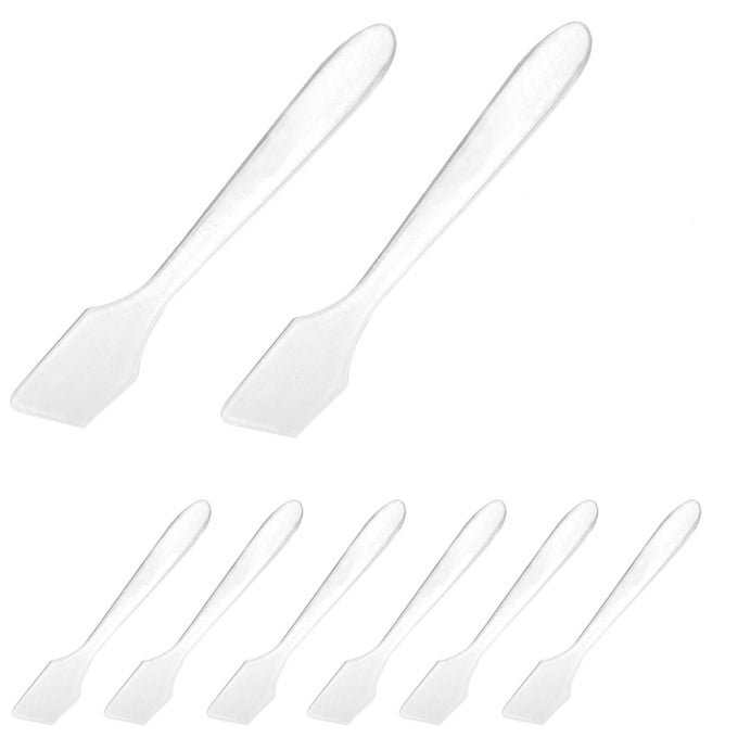 MINI SPATULAS 100 PCS FACE SPATULA COSMETIC SPATULA FROSTED CLEAR DISPOSABLE PLASTIC MAKEUP SPATULAS MINI