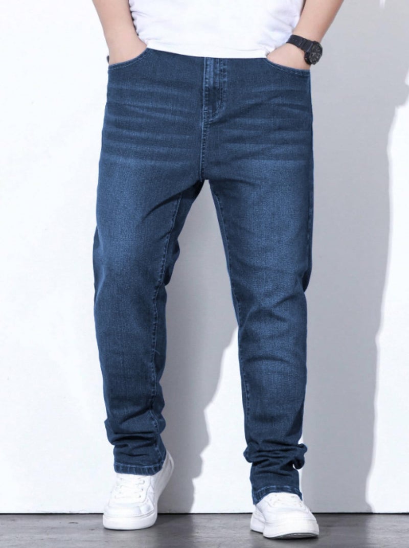 Ben Martin Plus Size Jeans for Man || Big Size Stretchable Jeans for Men || Smart Fit Regular Fit Jean's Pants for Men's || Comfortable Cotton Denim Jins Pant for Men:s, Dark Blue - 44 (2) - Image 2