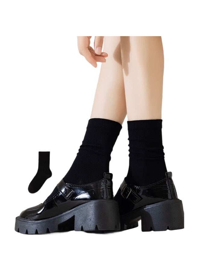 MIIOW Women'S Mid-Calf Socks, Autumn And Winter Season, Skin-Friendly, Breathable, Antibacterial Cotton Socks, Slimming, Calf-High Socks, Anti-Slip - Image 2