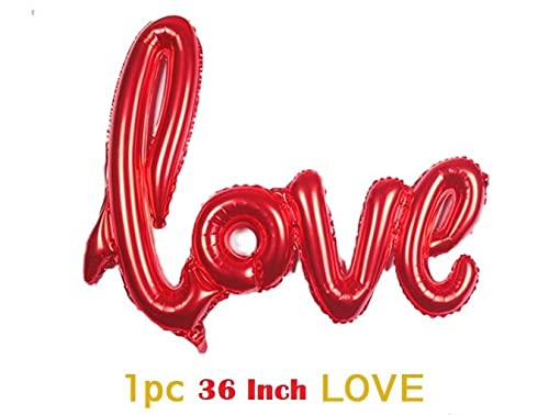 HK Balloons Heart Shaped Balloon Birthday, Anniversary, Valentine Balloons for Decoration, (Pack of 31 love and balloons) - Image 3