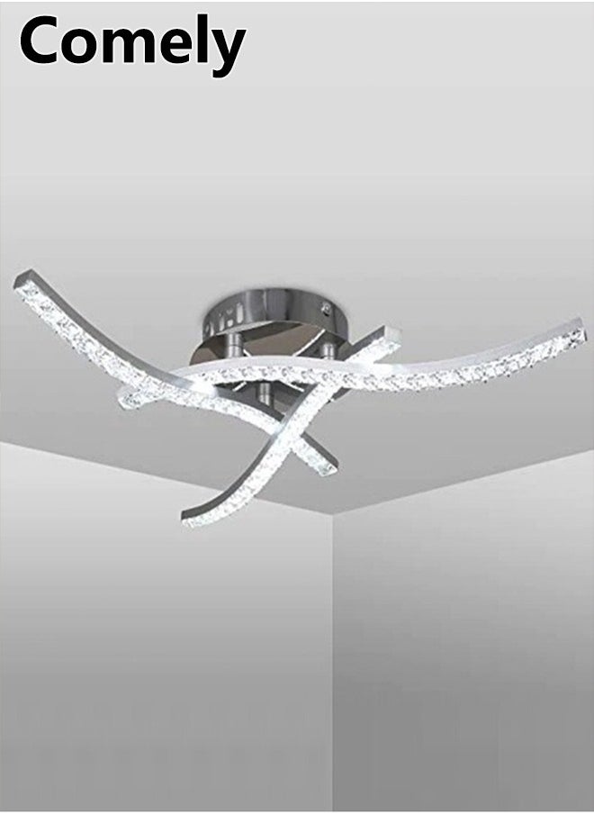 Comely LED Ceiling Light, Wave Ceiling Light Fixture, Crystal Ceiling Lamp, Neutral White Light , Modern LED Chandelier  - Image 1
