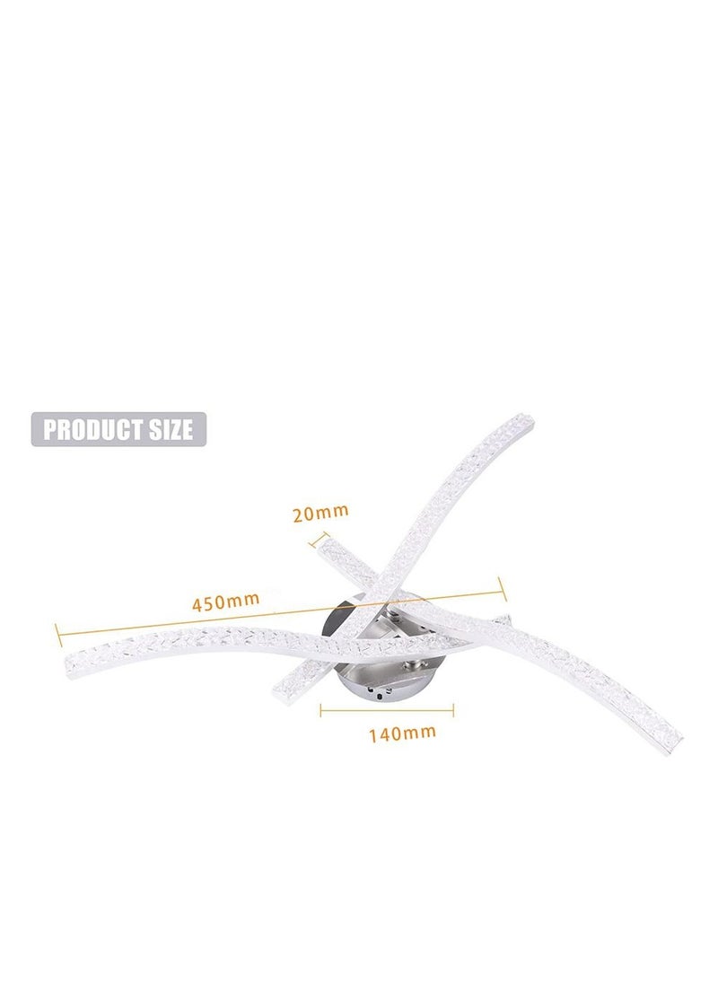 Comely LED Ceiling Light, Wave Ceiling Light Fixture, Crystal Ceiling Lamp, Neutral White Light , Modern LED Chandelier  - Image 3