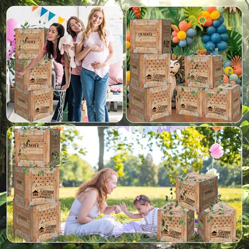 Jiytivity 6 PCS Jungle Party Boxes 12 x 12 x 12 Inch Safari Animal Boxes Jungle Party Favor Letter Boxes for Baby Shower Gender Reveal Birthday Supplies Tropical Woodland Zoo Wild Animal Decoration Gifts - Image 5