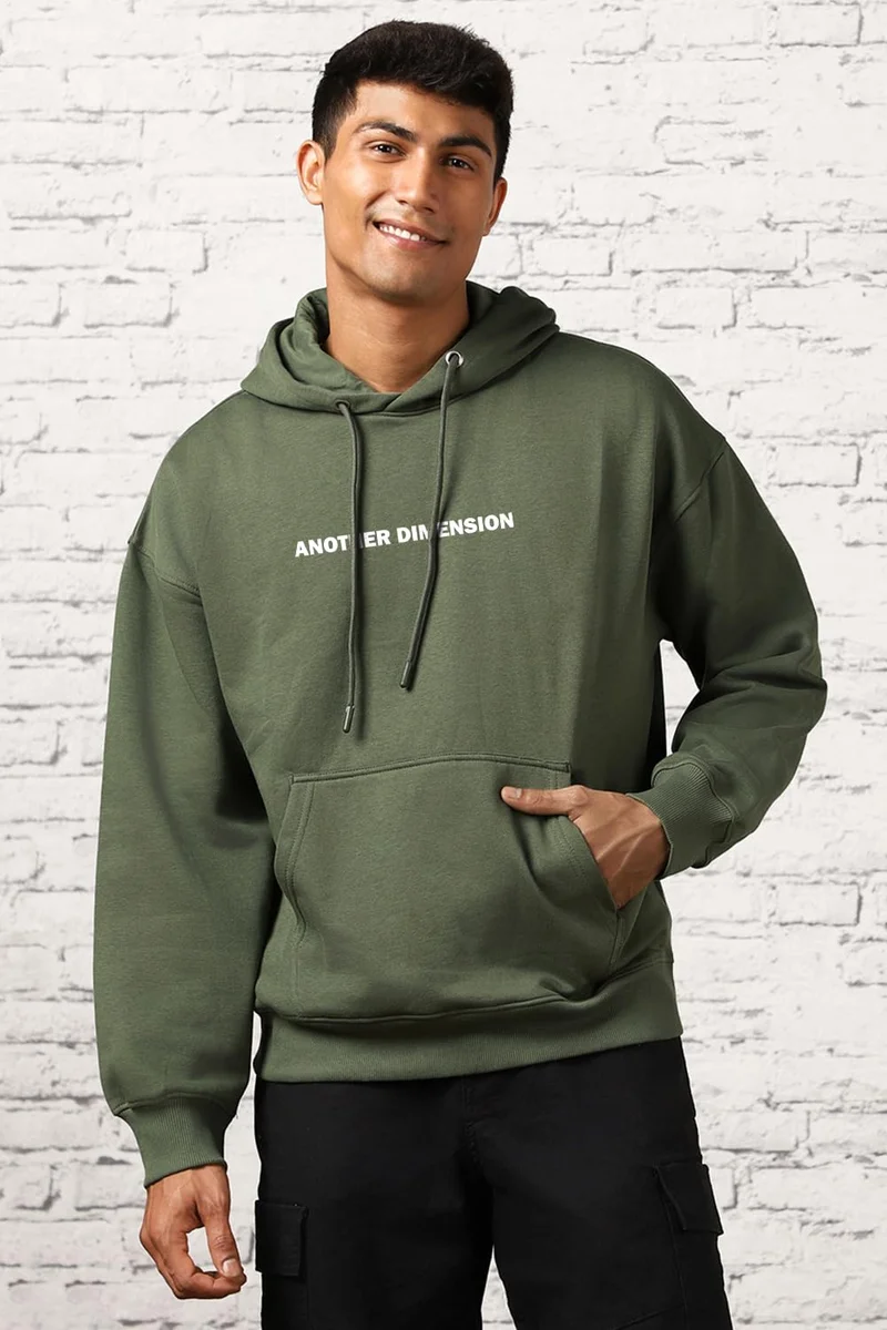 NOBERO  Stylish Oversized Hoodie for Men in Olive Green for Men | Best Price UAE