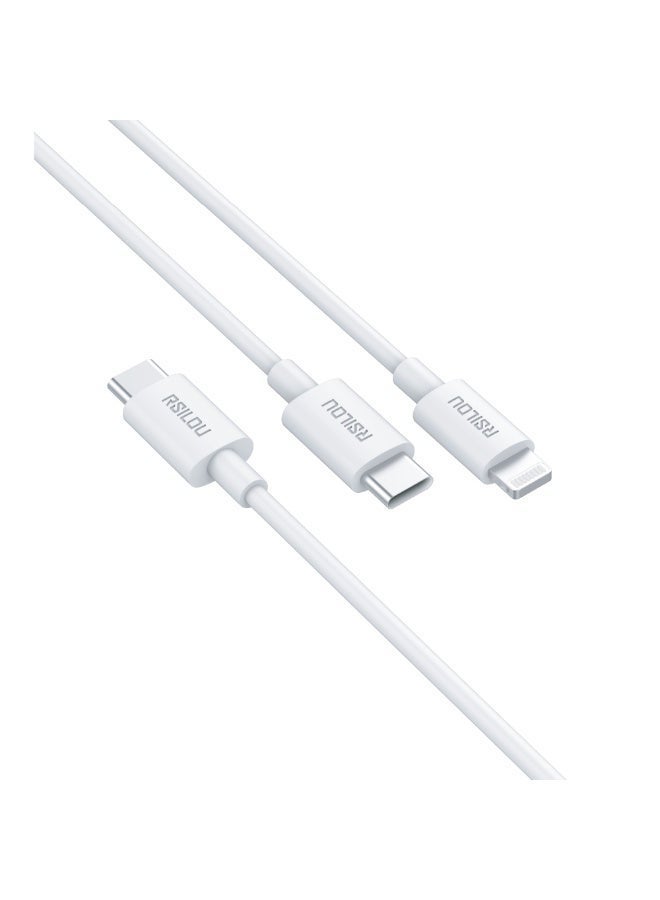 RSILOU-R2024 2-in-1 Fast Charging & Data Cable – 120cm, Type-C to Type-C & Lightning, Tangle-Free, Quick Charge & Data Transfer - Image 2