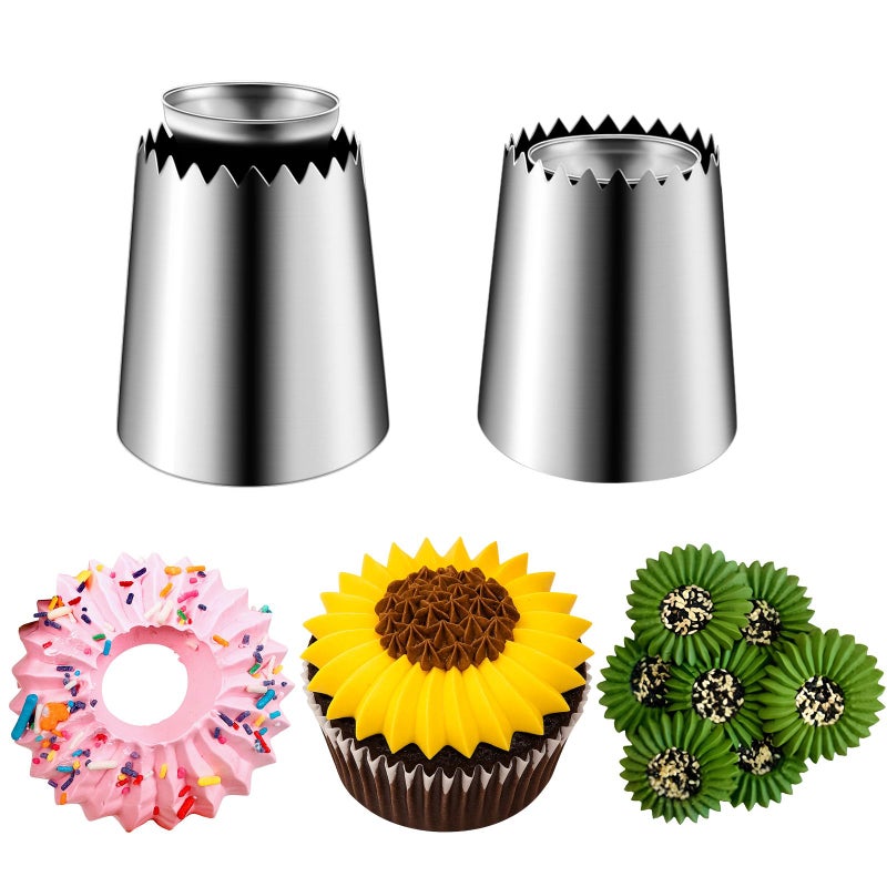 Suuker Sultan Tube Piping Tips Set, Stainless Steel Cake Decorating Tips, Frosting Icing Tips for Cupcakes, Cake, Cookie and Decoratingï¼ˆ795S 796Sï¼‰ - Image 1