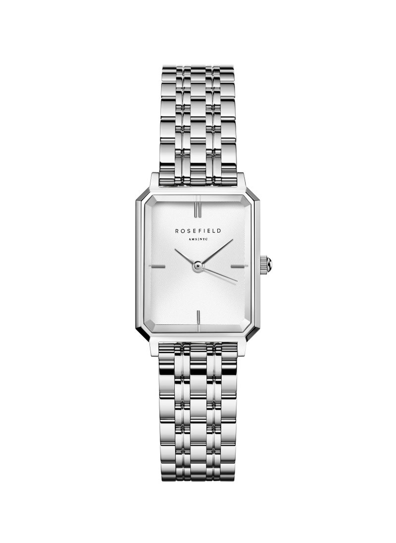 RoseField Rosefield Octagon XS White Sunray Steel Silver Women Watch - OWGSS-O63  - Image 1