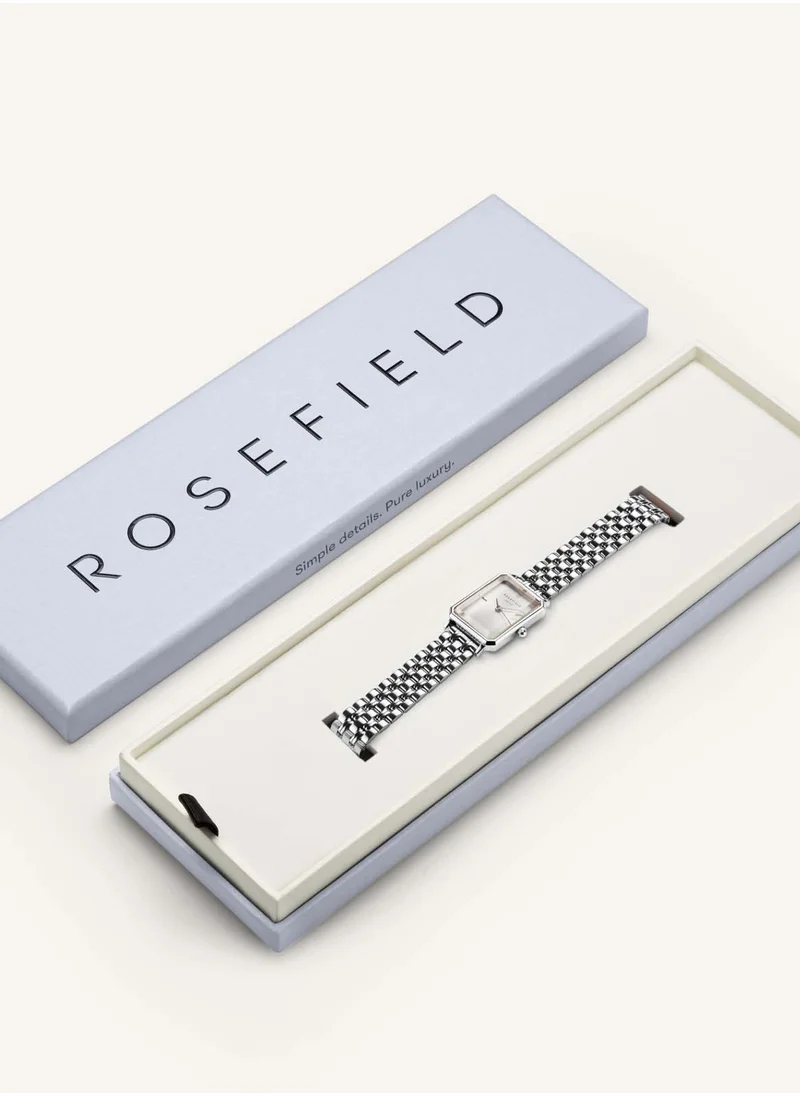 RoseField Rosefield Octagon XS White Sunray Steel Silver Women Watch - OWGSS-O63