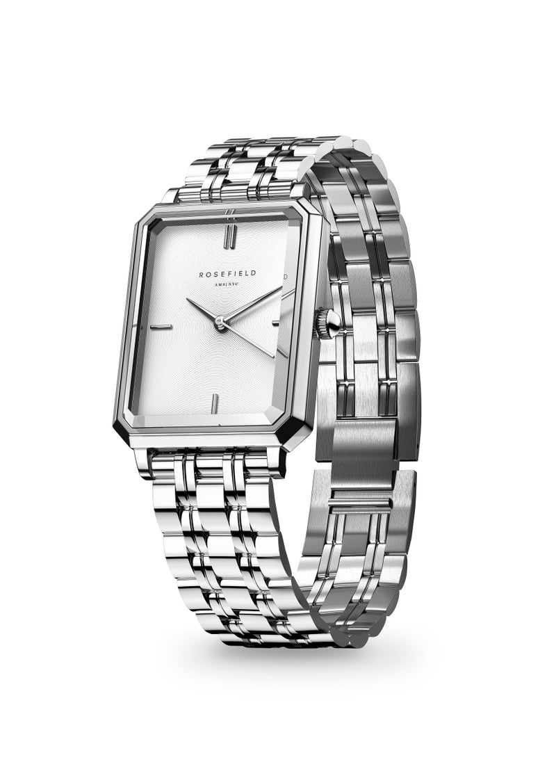 RoseField Rosefield Octagon XS White Sunray Steel Silver Women Watch - OWGSS-O63  - Image 3