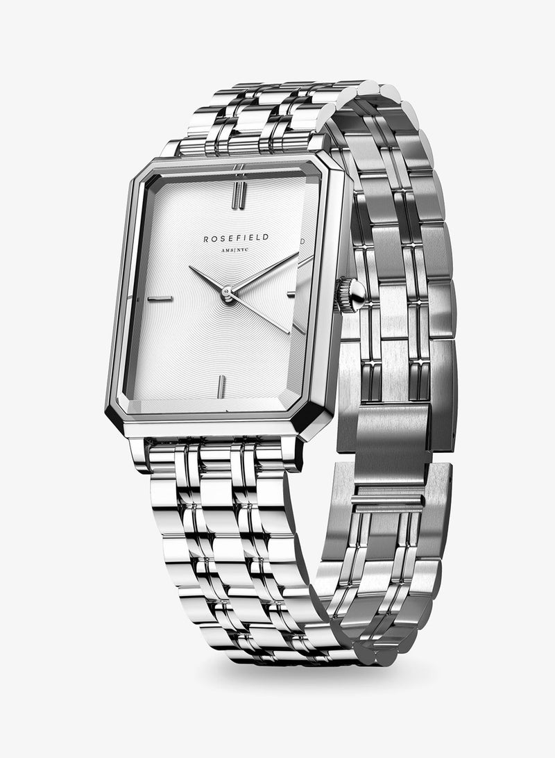 Rosefield Octagon XS White Sunray Steel Silver Women Watch - OWGSS-O63 - Image 3