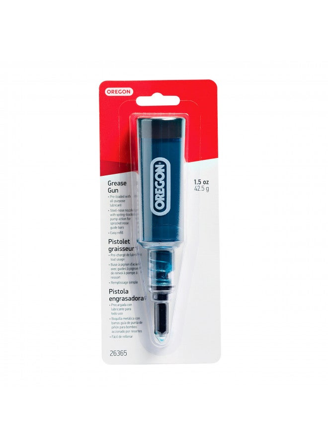 Oregon Grease Gun for Chainsaws, Pre Loaded All Purpose Lubricant, Easy Refill, Universal for Most Makes/Models of Saw Chains and Cutters (26365), Black - Image 1