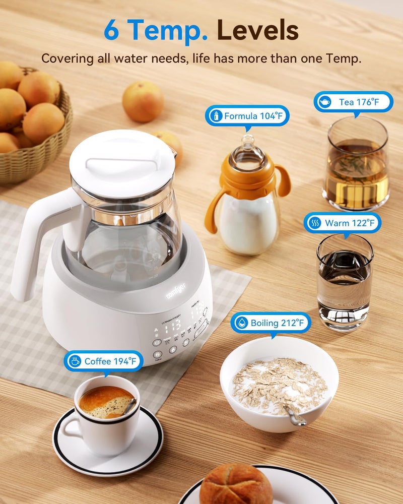 Comfyer Bottle Warmer comfyer, Baby Bottle Warmer with Night Light and Faster Cooling Fan, Instantly Water Warmer, Tea Kettle Electric with 6 Temperature Control Presets, Feed Baby More Easier and Healthier - Image 3
