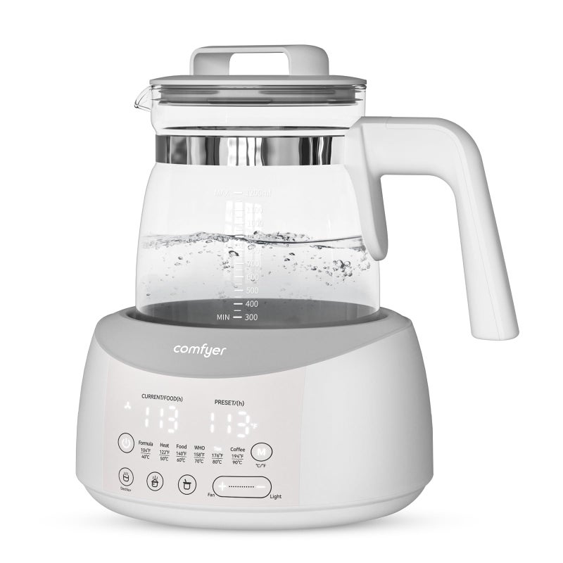 Comfyer Bottle Warmer comfyer, Baby Bottle Warmer with Night Light and Faster Cooling Fan, Instantly Water Warmer, Tea Kettle Electric with 6 Temperature Control Presets, Feed Baby More Easier and Healthier - Image 1