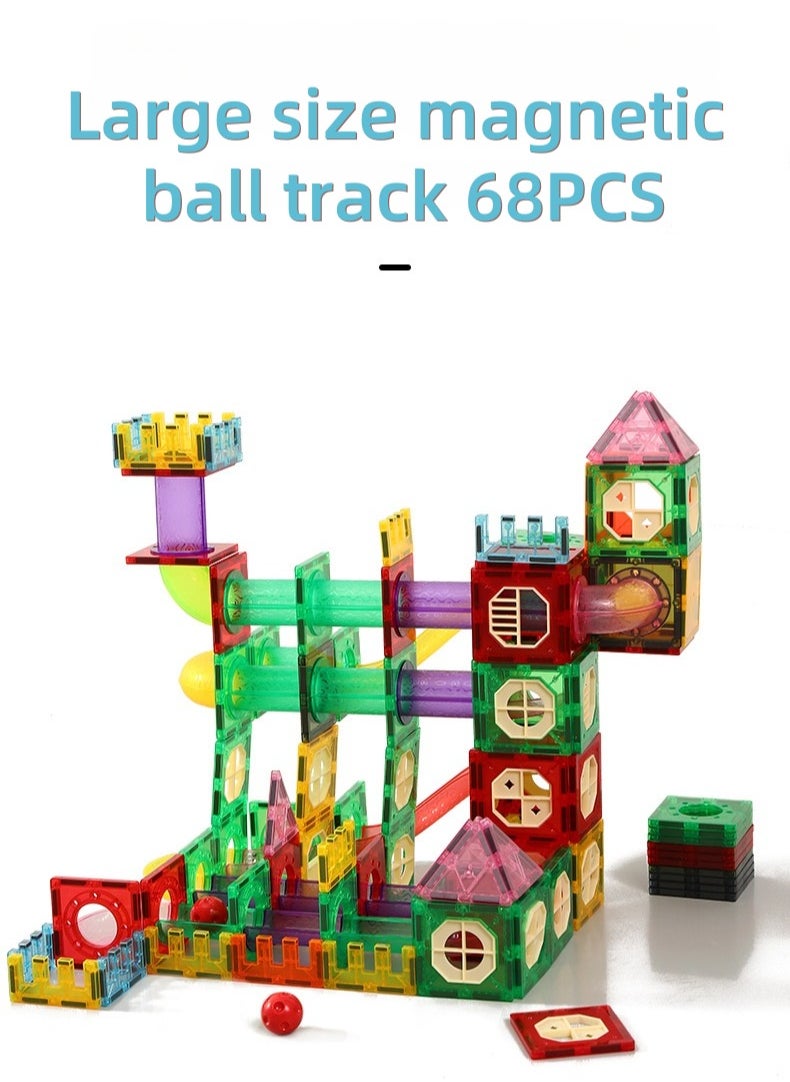 General 68PCS Magnetic Building Blocks Set for Kids – STEM Educational DIY Marble Run Track Toy with Tubes, Slides & Strong Magnets – Creative Puzzle Construction Gift for Ages 3+ 🧲  - Image 2