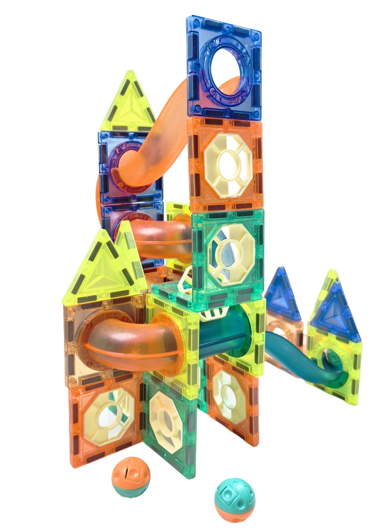 General 68PCS Magnetic Building Blocks Set for Kids – STEM Educational DIY Marble Run Track Toy with Tubes, Slides & Strong Magnets – Creative Puzzle Construction Gift for Ages 3+ 🧲  - Image 2