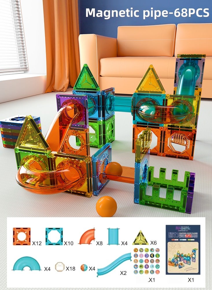 general 🧩 Magnetic Building Blocks Set – 68PCS Educational STEM Toy for Kids | Magnet Construction Playset, Assembly Learning Bricks & Creative Puzzle Game for Boys & Girls 3+ 🎁 - Image 1