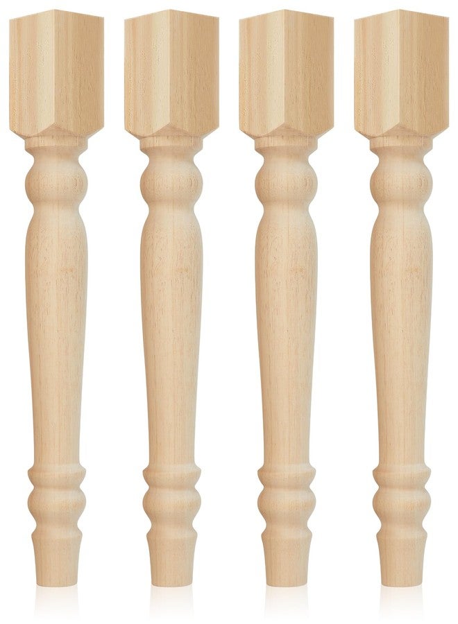 Threehoney 4 Pcs Farmhouse Table Legs, 14" x2.2'' Pine Dining Table Legs for Furniture Unfinished Wooden Furniture Dining Cottage Bench Coffee for DIY (Short) - Image 1