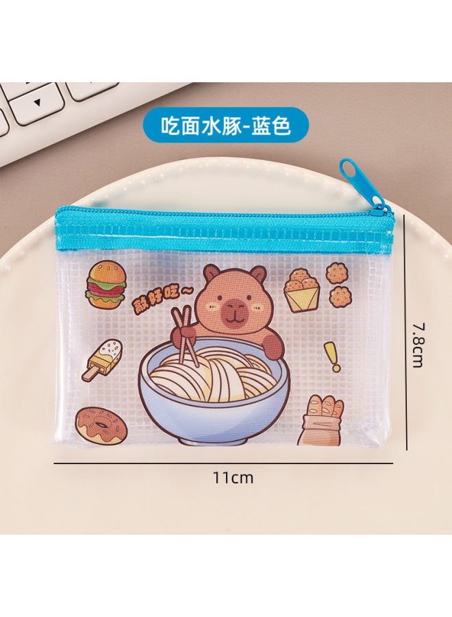 Kapibala Coin Purse For Primary School Students Cute Zipper Pvc Storage Bag Cartoon Portable Capybara Mouth Red Envelope