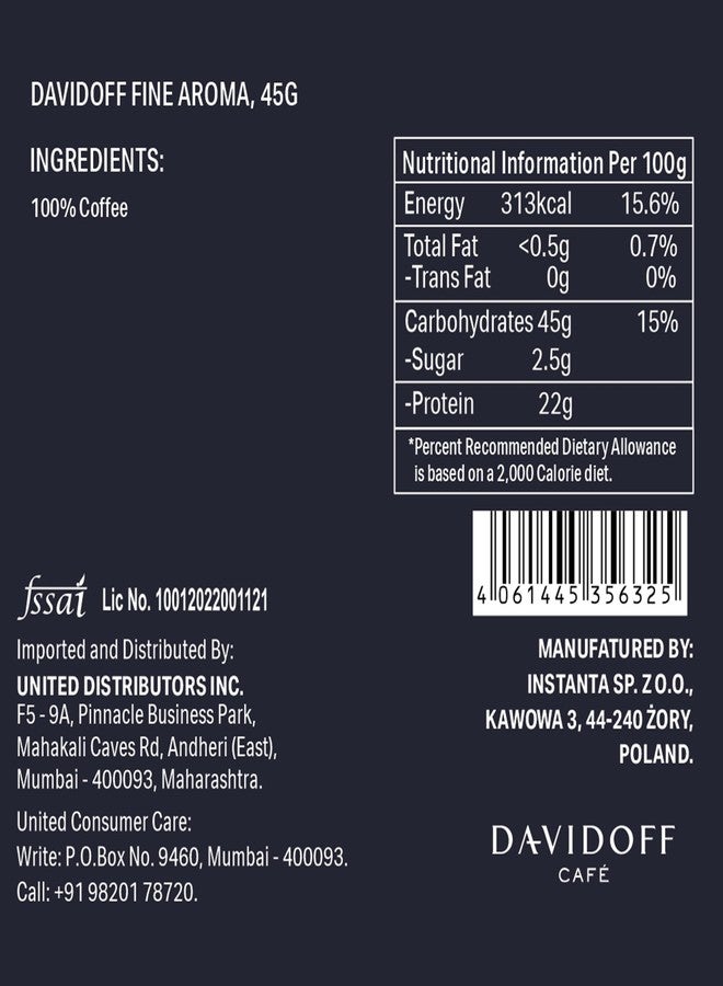 Davidoff Coffee Fine Aroma, 45g | 100% Arabica Beans | 7/12 Intensity | Granules, Glass Bottle | 45g - Image 3