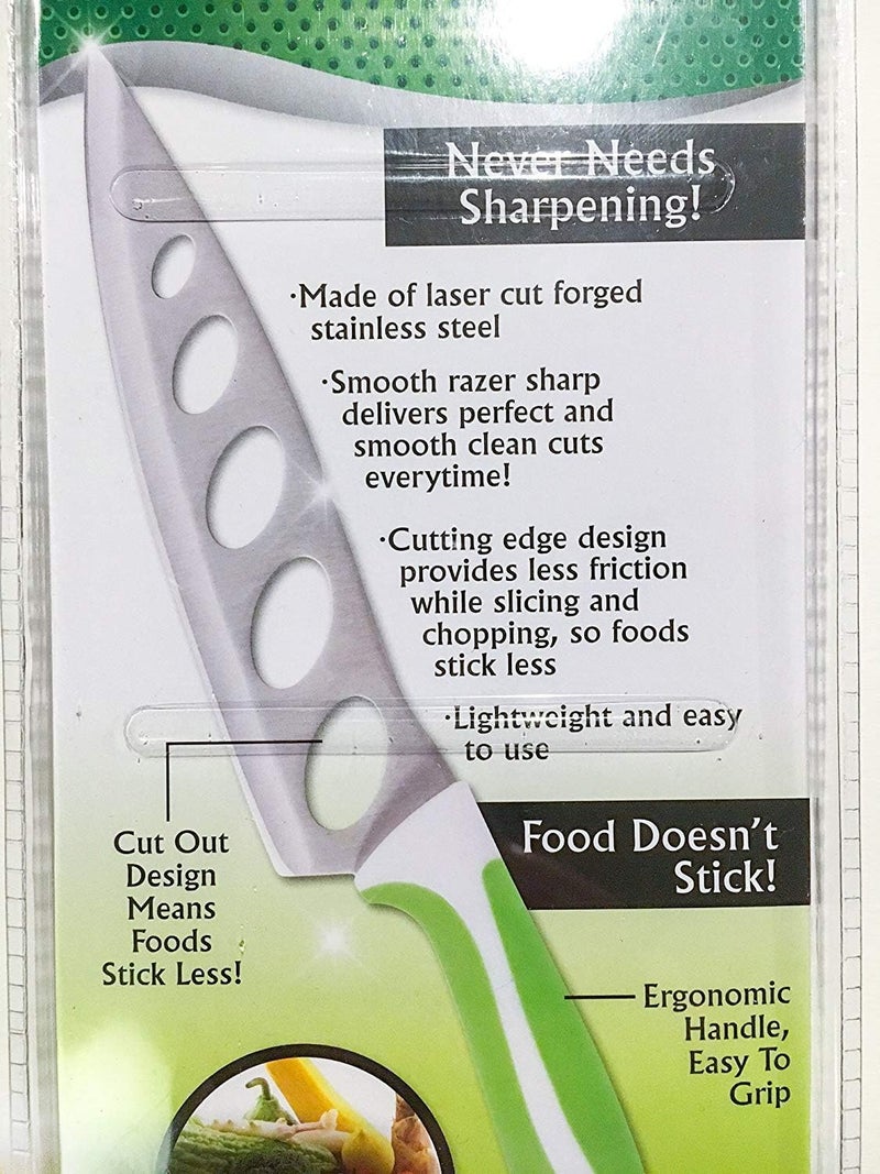 Tekno Forever Knife - Razor Sharp, Non-Stick, Laser Cut Forged Stainless Steel Knife - Great For Cheese, Potato and Tomatos - Never Needs Sharpening! - Image 4