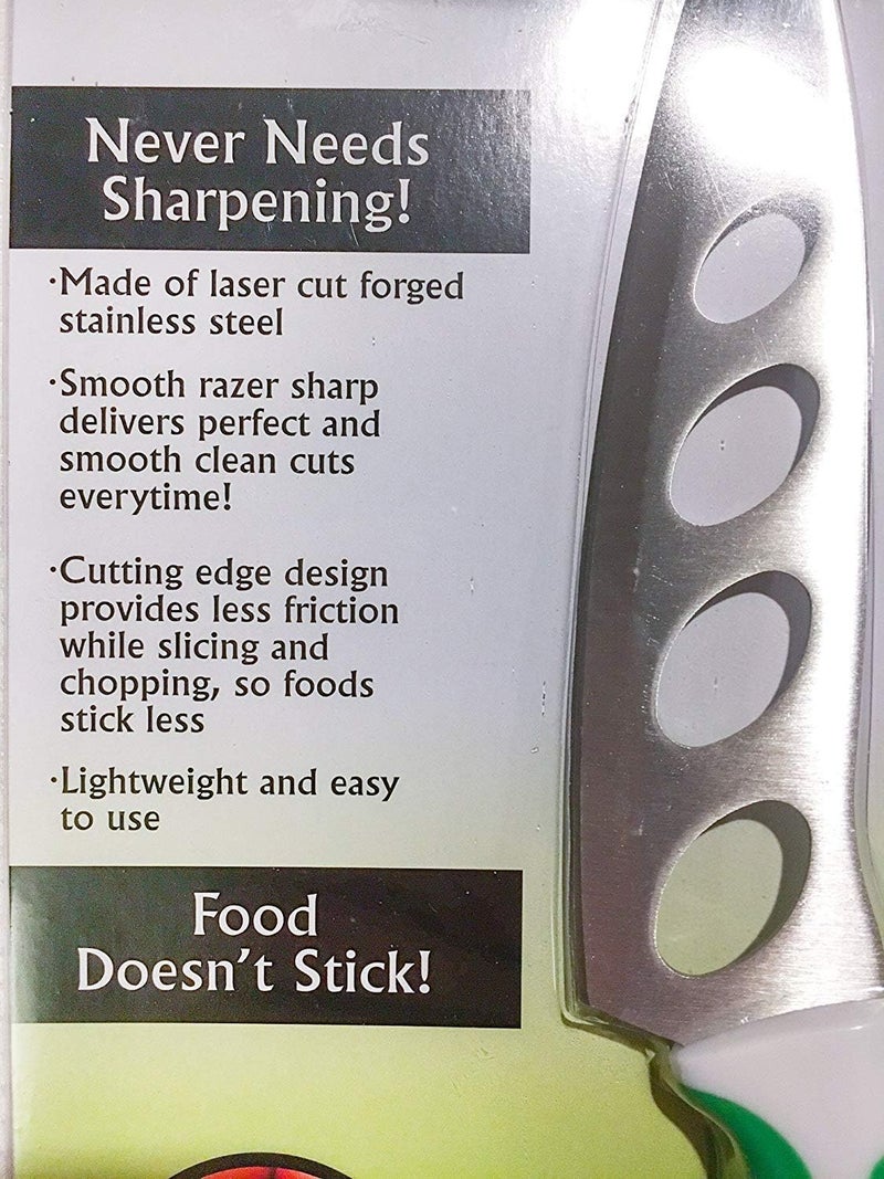 Tekno Forever Knife - Razor Sharp, Non-Stick, Laser Cut Forged Stainless Steel Knife - Great For Cheese, Potato and Tomatos - Never Needs Sharpening! - Image 2
